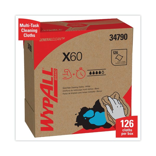 GeneralClean X60 Multi-Task Cleaning Cloths, Pop-Up Box, White (118 Sheets/Box, 10 Boxes/Case)