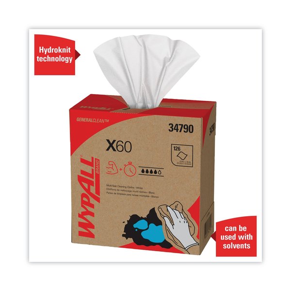GeneralClean X60 Multi-Task Cleaning Cloths, Pop-Up Box, White (118 Sheets/Box, 10 Boxes/Case)
