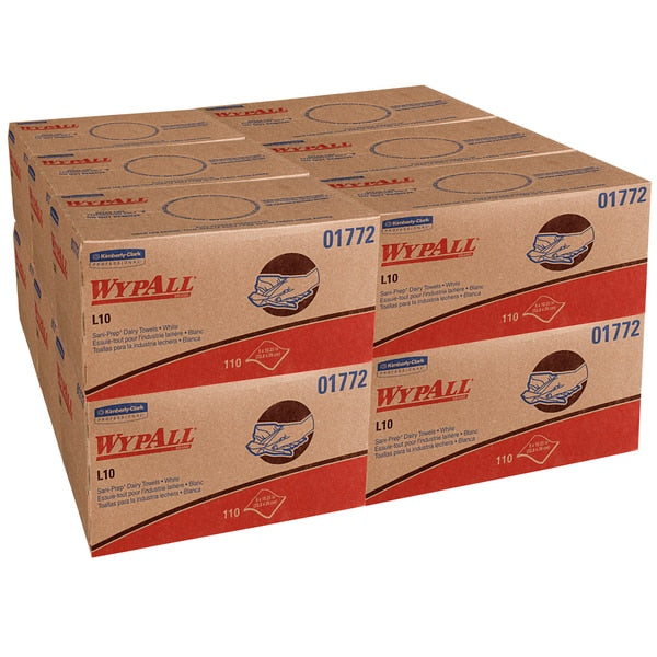 Dry Wipe, White, UCTAD, 18 PK, 110 Wipes, 9 in x 10 1/4 in