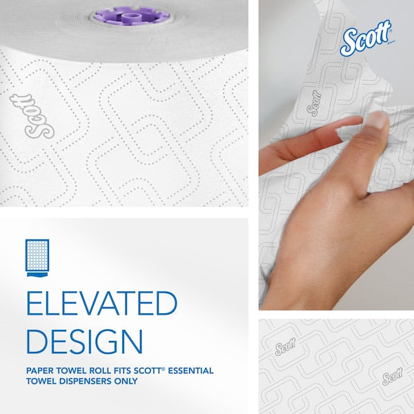 High-Capacity Hard Roll Towels for Purple Core Dispensers, Unperforated, (950'/Roll, 6 Rolls)