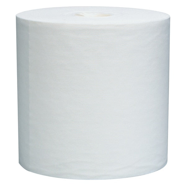 Dry Wipe Roll, White, Roll, Double Recreped (DRC), 1 PK, 750 Wipes, 12 1/2 in x 13 1/2 in