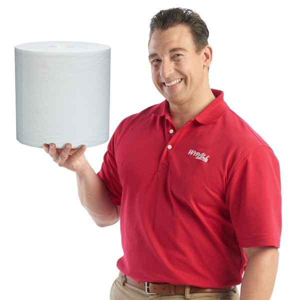 Dry Wipe Roll, White, Roll, Double Recreped (DRC), 1 PK, 750 Wipes, 12 1/2 in x 13 1/2 in