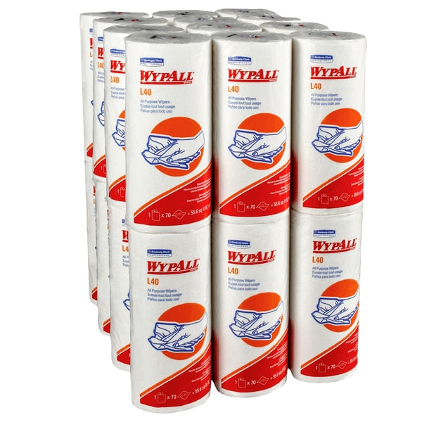 All-Purpose Wipers Roll, PK70, White, DRC (Double Re-Creped), 11
