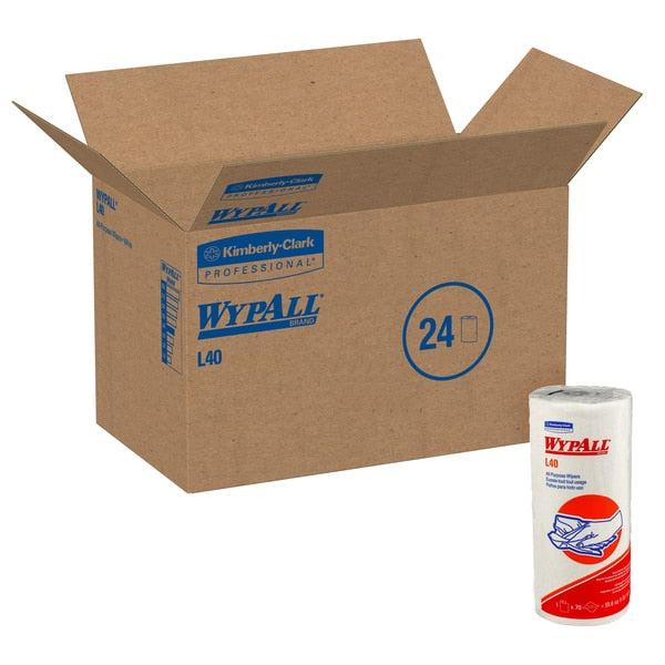 All-Purpose Wipers Roll, PK70, White, DRC (Double Re-Creped), 11