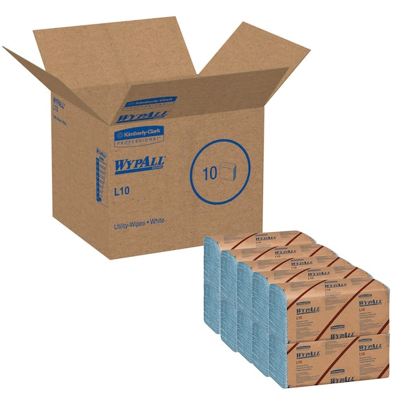 Dry Wipe, Blue, Paper, 10 PK, 224 Wipes, 9 in x 10 1/4 in