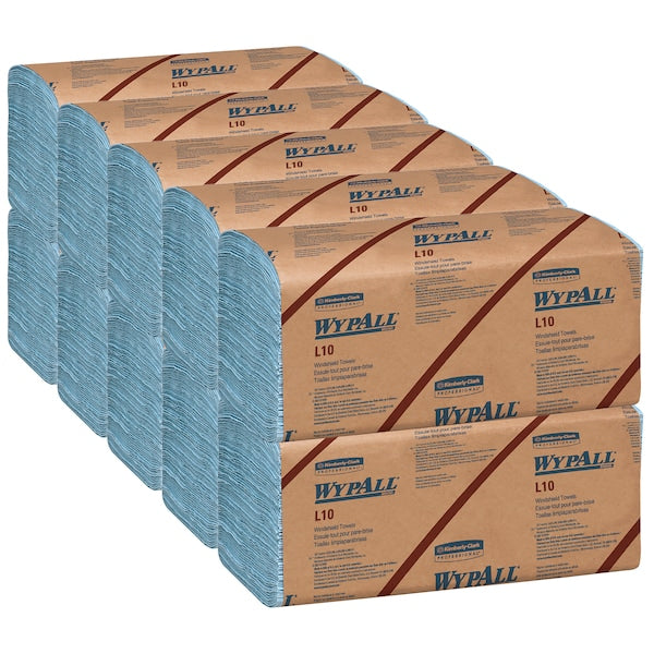 Dry Wipe, Blue, Paper, 10 PK, 224 Wipes, 9 in x 10 1/4 in