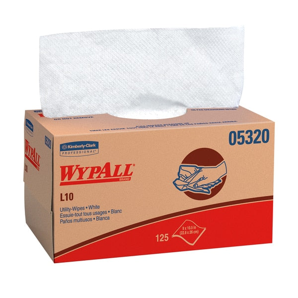 Dry Wipe, White, Pop Up Box, Paper, 18 PK, 125 Wipes, 9 in x 10 1/4 in