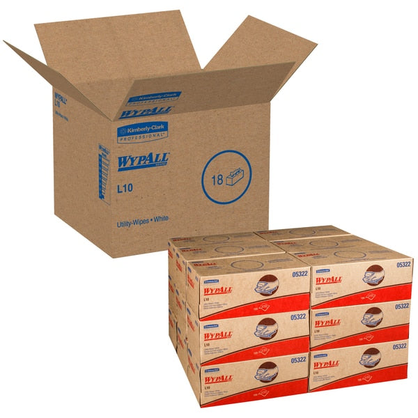 Dry Wipe, White, Pop Up Box, Paper, Glass, 18 PK, 125 Wipes, 10 1/4 in x 12 in