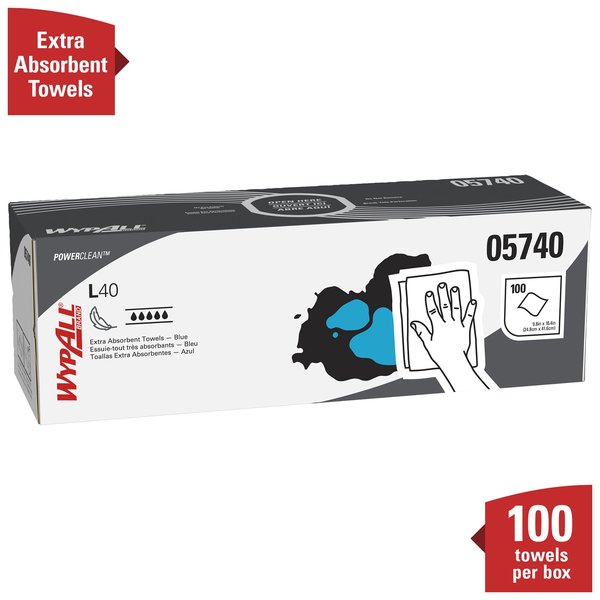 Dry Wipe, L40, Pop Up Box, Double Recreped (DRC), 9 3/4 in x 16 1/2 in, 100 Sheets, 9 Pack