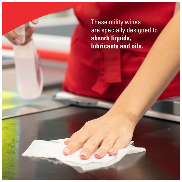 Dry Wipe, L40, 100 Sheets, Pop Up Box, Double Recreped (DRC), 9 3/4 in x 16 1/2 in, White