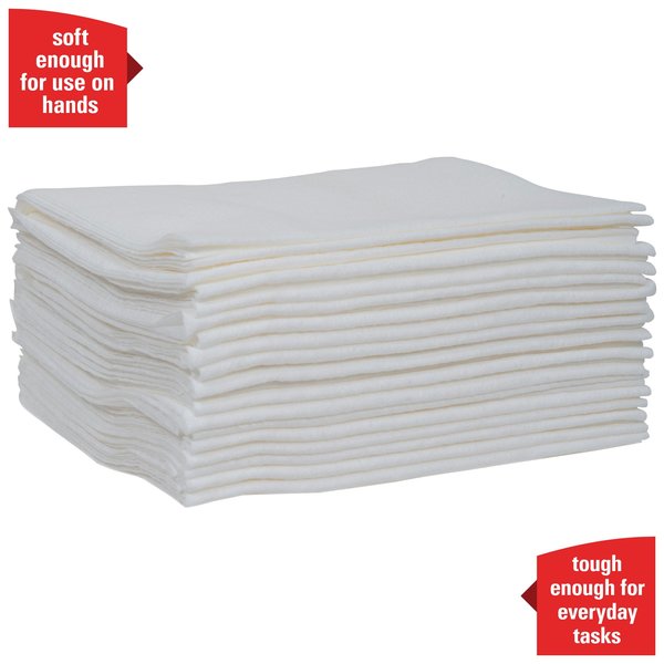 Dry Wipe, L30 1/4 Fold, Mod Absorb, Double Recreped (DRC), 90 Wipes, 12 x 12 1/2 in, White, 12 Pk