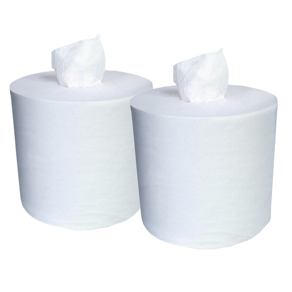 Dry Wipe Roll, White, Roll, Double Recreped (DRC), 300 Wipes, 9 3/4 in x 15 1/4 in