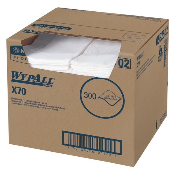 Dry Wipe, Blue/White, Hydroknit, Food Service, 1 PK, 300 Wipes, 12 1/2 in x 23 1/2 in