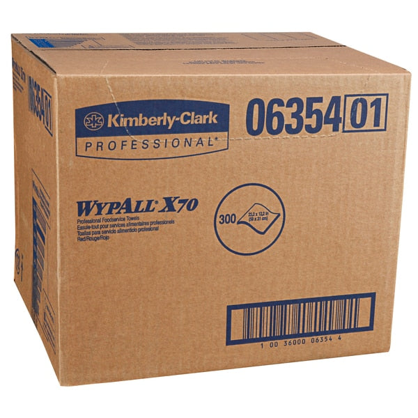 Dry Wipe, Red, Hydroknit, 1 PK, 300 Wipes, 12 1/2 in x 23 1/2 in