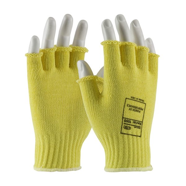 Cut Resistant Half Finger Gloves, A2 Cut Level, Uncoated, S, 12PK