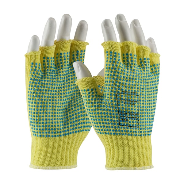 Cut Resistant Half Finger Coated Gloves, A2 Cut Level, PVC, L, 12PK