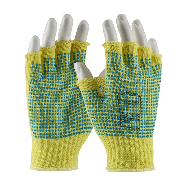 Cut Resistant Half Finger Coated Gloves, A2 Cut Level, PVC, M, 12PK