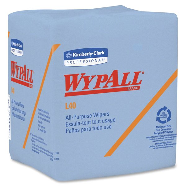 Dry Wipe, Blue, 1/4 Fold Poly Wrapped, Double Recreped (DRC), Face, Hand, 12 PK, 56 Wipes