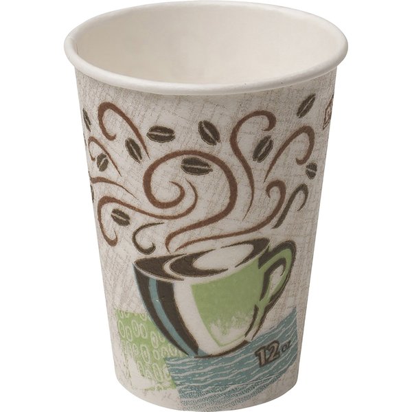 Disposable Hot Cup, 12oz, BRN/GR/WH, PK1000