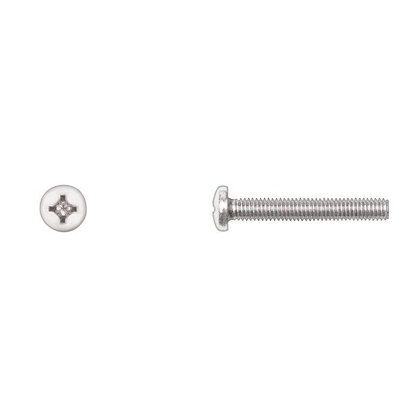 #10-32 x 1-1/4 in Phillips Pan Machine Screw, Zinc Plated