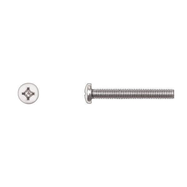 #10-32 x 1-1/2 in Phillips Pan Machine Screw, Zinc Plated