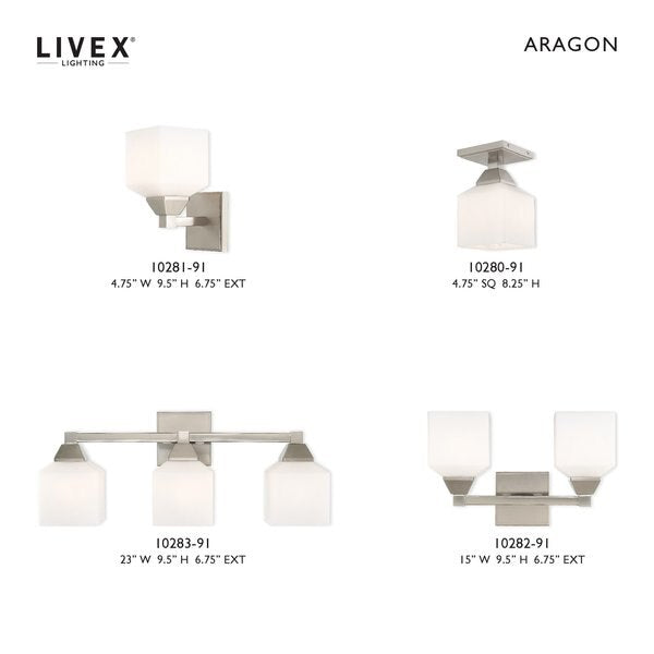 Aragon 2 Light Brushed Nickel Bath Vanity