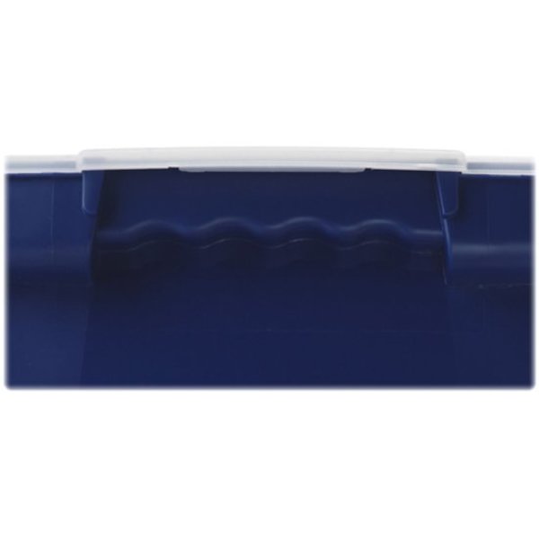 File Storage Box, Snap On Lid, Blue/Clear