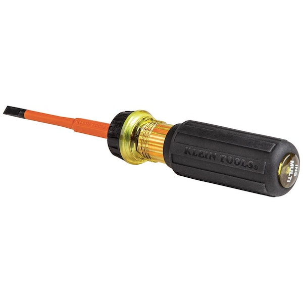 Flip-Blade Insulated Screwdriver, 2-in1, Ph Bit #2, Sl Bit 1/4-Inch