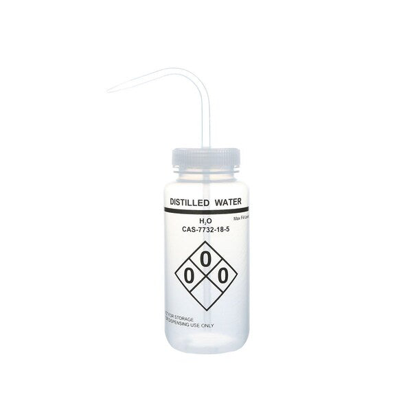 Wash Bottle, Safety Labeled, Clr/Clr, PK6