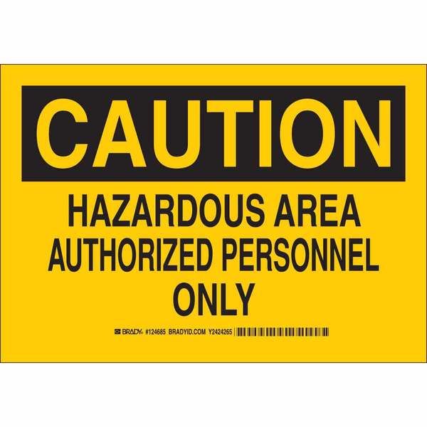 Caution Sign, 7 in H, 10 in W, Plastic, Rectangle, English, 124684