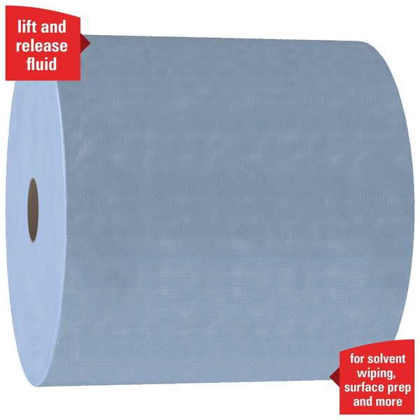Dry Wipe Roll, X90, Jumbo Perforated Roll, Hydroknit, 11 3/4 in x 12 1/2 in, 450 Sheets, Blue