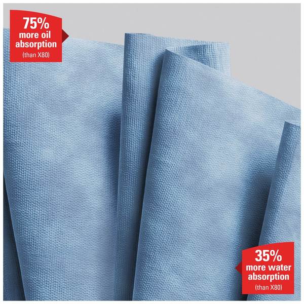 Dry Wipe Roll, X90, Jumbo Perforated Roll, Hydroknit, 11 3/4 in x 12 1/2 in, 450 Sheets, Blue
