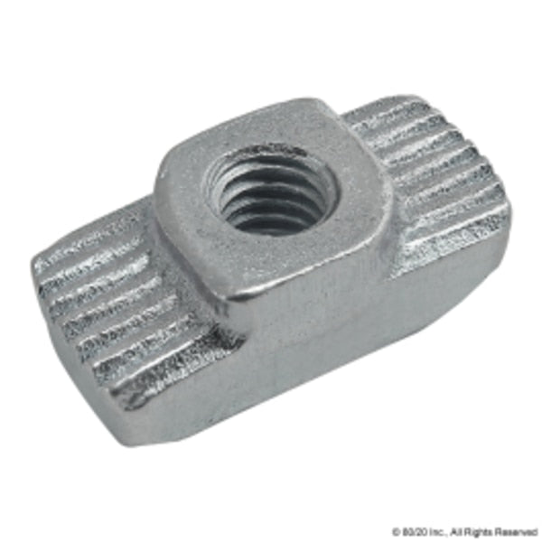 Drop In T-Nut M4 Slot8 Zinc Plated Steel