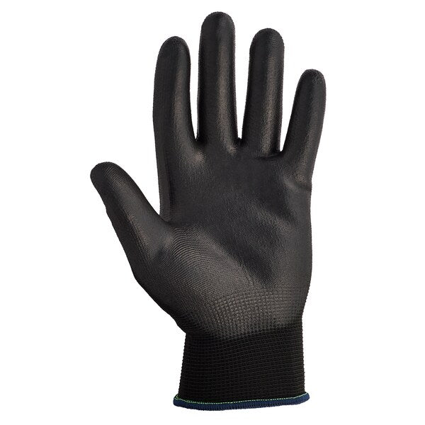 Polyurethane Coated Gloves, Palm Coverage, Black, S, PR