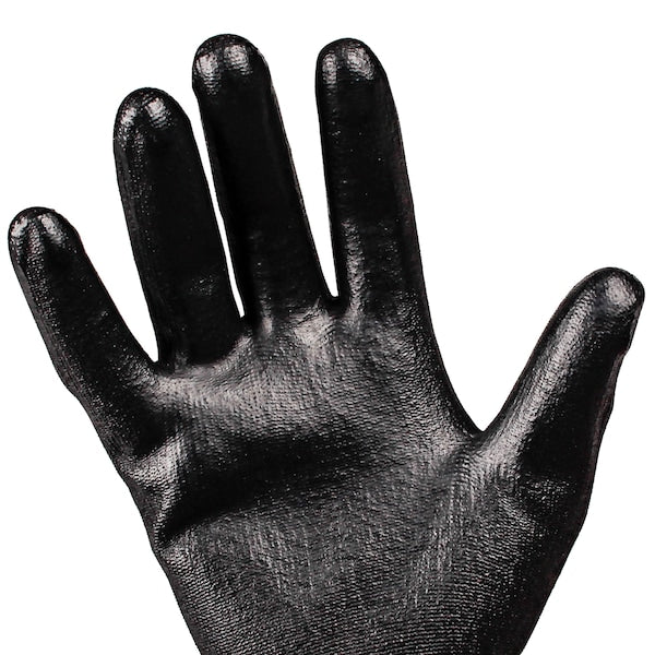 Polyurethane Coated Gloves, Palm Coverage, Black, S, PR
