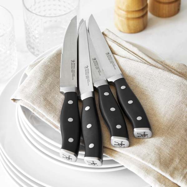 Forged Accent 4-pc Steak Knife Set, Black