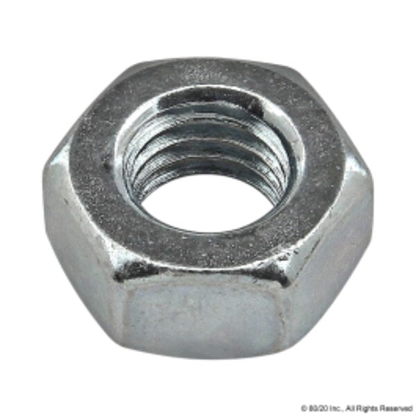 Hex Nut, M8-1.25, Steel, Zinc Plated