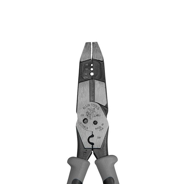 8 in Linemans Plier High Leverage w/ Wire Crimper, Steel