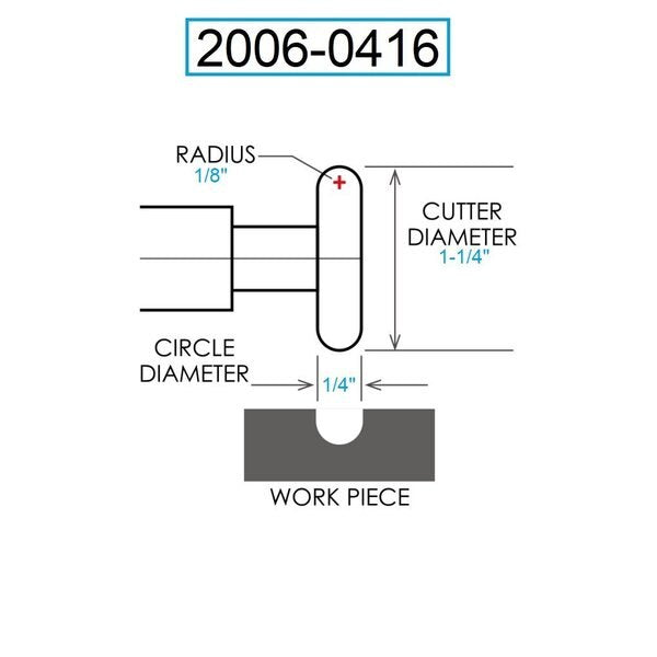 1/8 X 1-1/4 X 3/4 High Speed Steel Convex Cutter