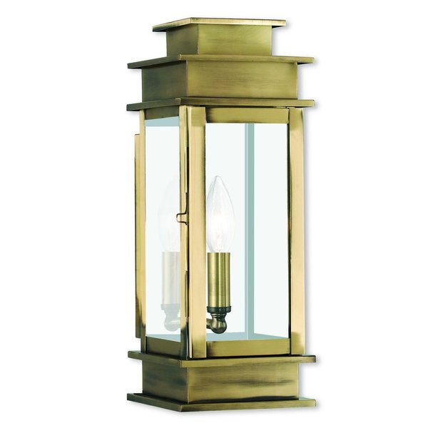 Princeton 1 Light Antique Brass Outdoor Wall Lantern