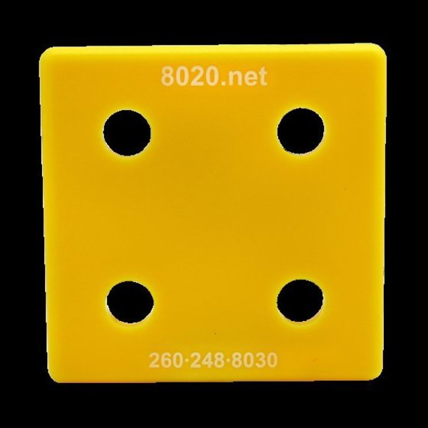 End Cap Yellow W/Push-Ins 2020