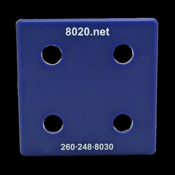 End Cap Blue W/Push-Ins 3030