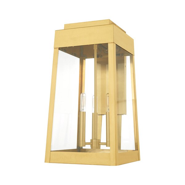 Oslo 3 Light Satin Brass Outdoor Wall La