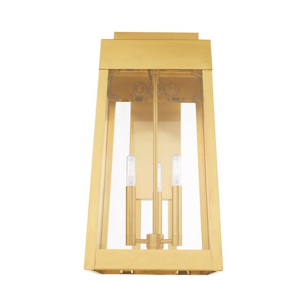 Oslo 3 Light Satin Brass Outdoor Wall La