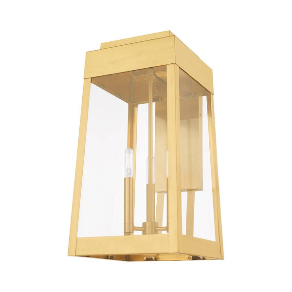Oslo 3 Light Satin Brass Outdoor Wall La