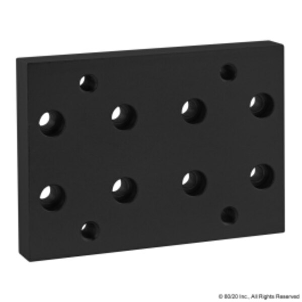 Blk Heavy Duty Flange Mt Caster Plate