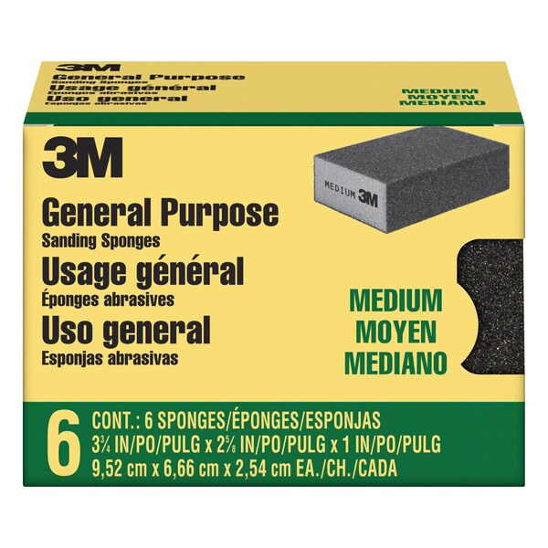 Sanding Sponge, Medium, 3 3/4