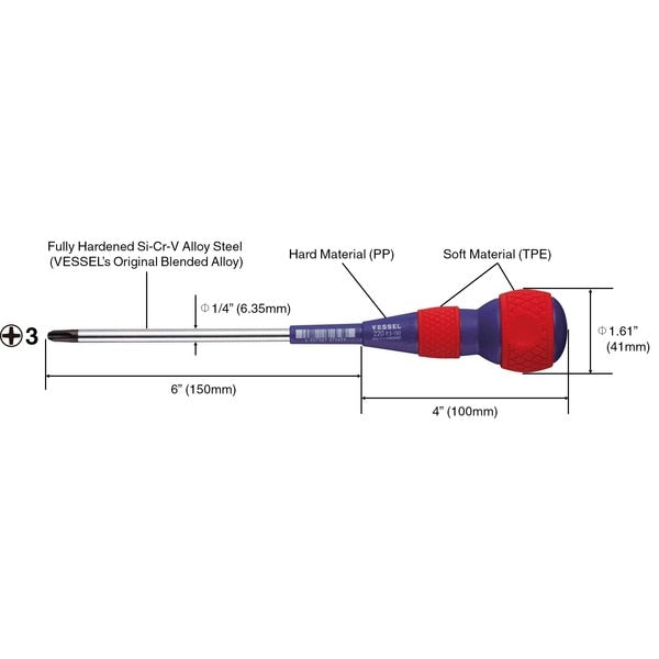 BALL GRIP Screwdriver No.220 +3x150