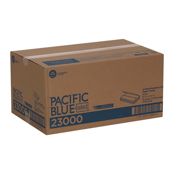 Pacific Blue Select C-Fold Paper Towels, 2, 120, White, 12 PK