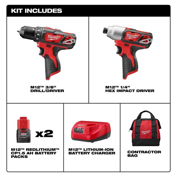 Cordless Combination Kit, 12.0V, Li-Ion